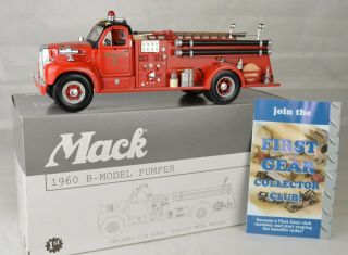 First Gear 19 - 2256 " Chicago Fd " 1960 Mack B - Model Pumper Fire Truck 8 1/4 " Mb