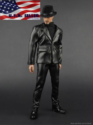 1/6 Scale Black Leather Suit Full Set For 12 " Phicen Hot Toys Male Figure ❶usa❶