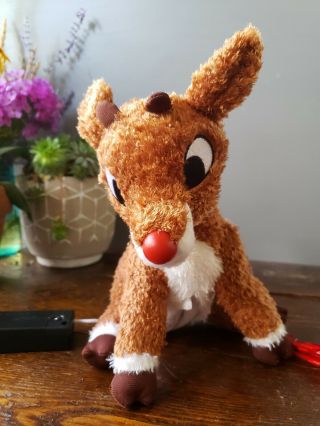 Hallmark Rudolph The Red Nosed Reindeer Plush Stuffed Animal Light Up Magnetic