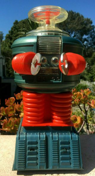 Vintage 1966 Remco Lost In Space Toy Blue/red Robot Lights Up