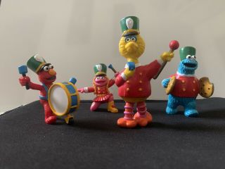 Vintage Sesame Street Marching Band Set Applause Elmo Cookie Monster Pvc Toy