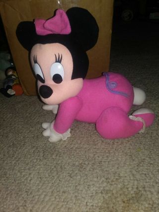 Minnie Mouse Baby Touch And Crawl 11 " Stuffed Toy Mattel 1995 Vintage Disney