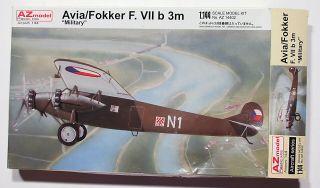 Az Model 14402 1/144 Avia/fokker F.  Viib3m Dutch 1920s - 1930s Trimotor Airliner