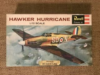Vintage 1962 Plastic Model Kit By Revell 1:72 Scale Hawker Hurricane Ww2
