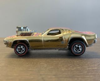Vintage Hot Wheels Redline Rodger Dodger - Gold Chrome 1970s