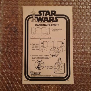 Star Wars Vintage Kenner Cantina Playset 1978 Sears Instructions
