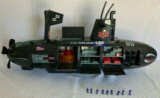2003 Hasbro Gi Joe Uss Tiger Shark Submarine - Motorized With Sounds - 33 " Long
