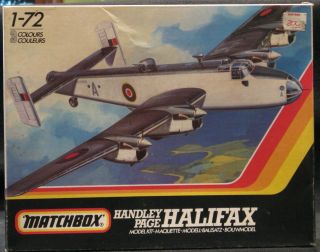 1983 Matchbox Models 1/72 Handley Page Halifax British Wwii Bomber Nmib