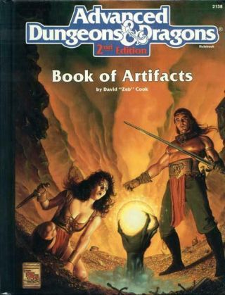Tsr Ad&d 2nd Ed Book Of Artifacts (1st Printing) Hc Vg,