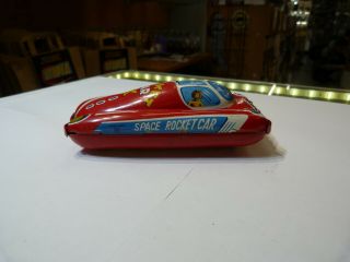 Vintage Masudaya Modern Toys Rocket Car X Space Rocket Car Japan Tin Friction 3