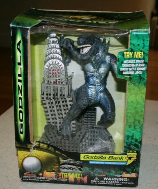 1998 Trendmasters Godzilla Bank & Empire State Building Electronic Sounds 31128