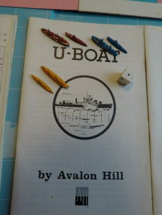 Vintage 1961 Avalon Hill Wwii U - Boat Naval Game Complete