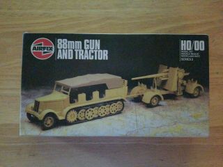 Wwii German 88mm Gun And Tractor Ho/oo Scale By Airfix Model