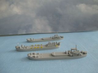 Waterline Ships Lead Model 1/1200 - 1/1250 Three U.  S.  Landing Craft