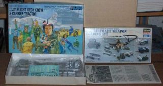 Hasegawa Weapon Loading Set,  Fujimi Deck Crew & Carrier Tractor,  1/72 Scale