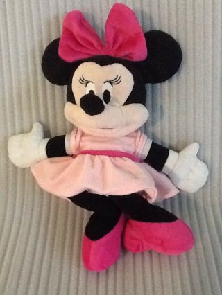 Disney Baby Minnie Mouse Full Size Hand Puppet 14 " Plush Stuffed Animal