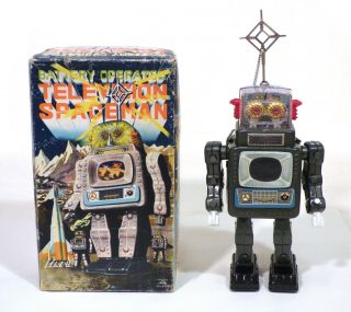 1960s Tin Alps Japan Space " Television Spaceman " Exc In Orig Box