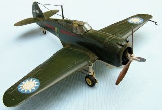 Curtiss Hawk H.  75a.  3,  Chinese Air Force,  1940,  Scale 1/72,  Hand - Made Plastic Model