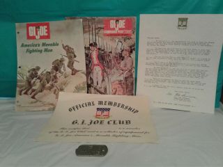 1964 Vintage Gijoe Gi Joe Join The Gijoe Club Dog Tags And Paper Work