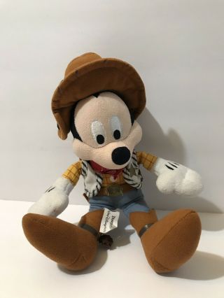 Disney Parks Mickey Mouse - Toy Story Sheriff Woody Plush Authentic 11 " Cowboy