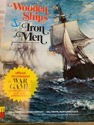 Vintage 1975 Avalon Hill WOODEN SHIPS & IRON MEN War Sail Board Game Complete 5