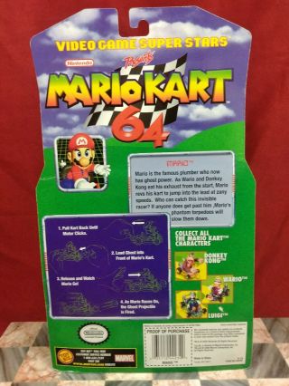Toy Biz Mario Kart 64 Series 2 Mario Figure 1999 MOC - RARE - Nintendo 4
