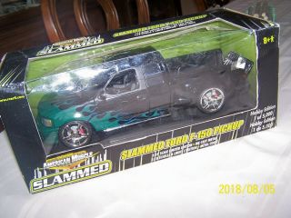 Slammed Ford F 150 Extended Cab Black Hobby Pickup 1/18 American Muscle Truck