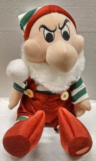 Disney Store Snow White Grumpy 12 " Holiday Christmas Stuffed Plush Soft Toy