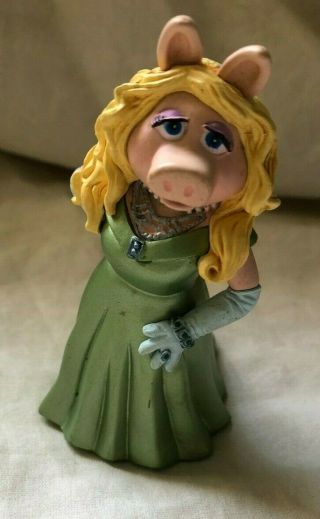 Disney Muppets Miss Piggy Pvc Green Dress Figure Or Cake Topper