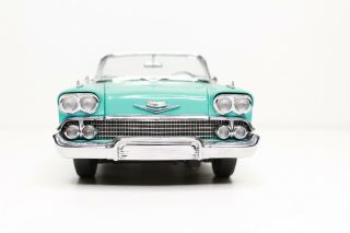 Danbury 1958 Chevy Impala Convertible 1:24 Scale Diecast Metal Turquoise 6
