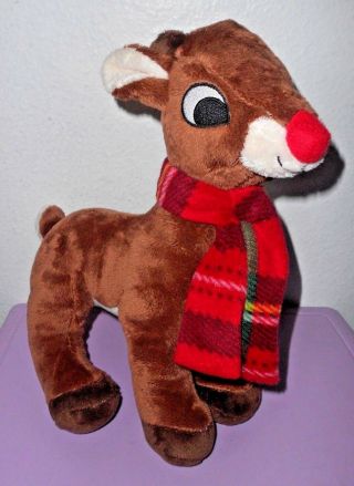 Rudolph Red Nosed Reindeer Dan Dee Plush Stuffed Animal Scarf Christmas Holiday