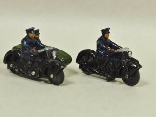 Vintage Dinky Toys Meccano England Police Motorcycles 42b & 37b Dinky Toy Car