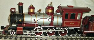 Bachmann G Scale Atchison Topeka & Santa Fe 4 - 6 - 0 Steam Locomotive 49 & Tender 2