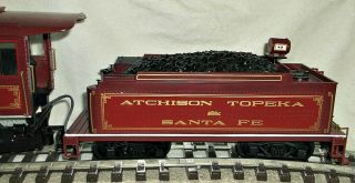 Bachmann G Scale Atchison Topeka & Santa Fe 4 - 6 - 0 Steam Locomotive 49 & Tender 3