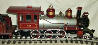 Bachmann G Scale Atchison Topeka & Santa Fe 4 - 6 - 0 Steam Locomotive 49 & Tender 6