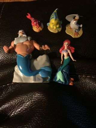 Disney Store The Little Mermaid Princess Ariel 5 Pvc Figures Set Cake Toppers