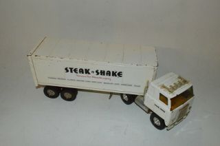 Vintage Ertl Steak N Shake Semi Cab Over Truck And Trailer Pressed Steel