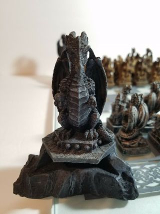 Mystical Creations War Of The Dragons Realms Castle Glass Chess Set