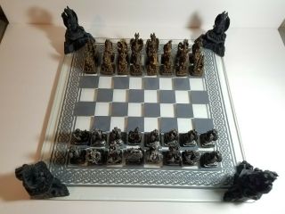 Mystical Creations War Of The Dragons Realms Castle Glass Chess Set 2