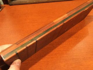 Vintage Wood Inlaid Cribbage Board Hand Crafted 12.  5 inch 6