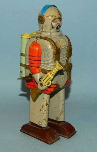 Space Commando Astronaut Tin Windup Toy Nomura Japan