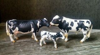 Schleich Black & White Cows Calf Figures Circa 2007