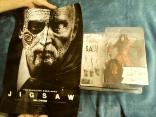 In Package: Saw " Jig Saw " Action Figure And Saw Movie Poster Combo
