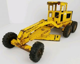 Vintage Tonka Yellow Pressed Steel Road Grader Heavy Equip Construction Toy 17 "