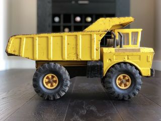 Vintage Mighty Tonka Yellow Dump Truck Pressed Steel