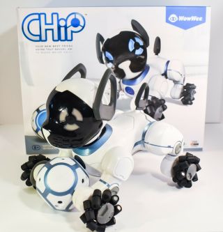 Wowwee Chip Robot Dog - White - Box,  Ball,  Chargers,  & Smartband Please Read