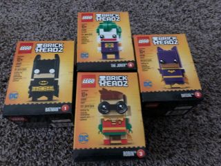 Lego Dc Brickheadz Lego Batman Movie Complete Set Of 4 Batman Robin Joker Batgrl