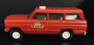 Vintage Mini Tonka Fire Chief Jeep Wagoneer Red Pressed Steel 1960 ' s Rare Truck 3