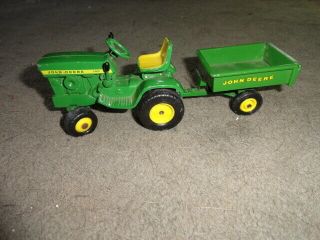 Jd Vintage Ertl 1/16 John Deere 140 Lawn & Garden Tractor W/ Cart - Made In Usa