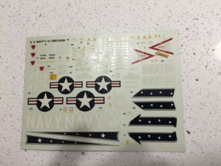 Decals Only For Monogram 1:48 Us Navy F - 4j Plastic Aircraft Model Kit 5805u